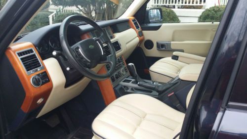 2004 land rover range rover,  adriatic blue with light cream interior