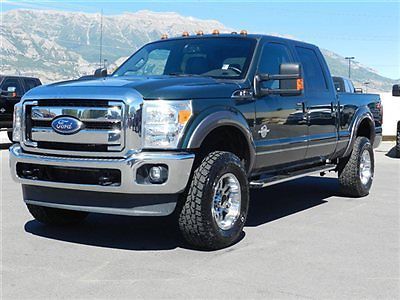 Ford crew cab lariat 4x4 powerstroke diesel custom lift wheels tires leather tow