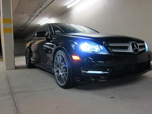 2012 mercedes benz c350 coupe black w/ red full leather navigation 10k miles