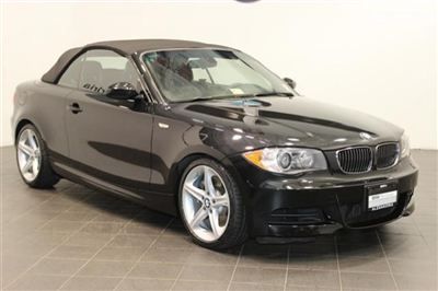 2009 black bmw 135 convertible automatic sport leather heated seats