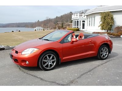 2008 mitsubishi eclipse gt v6 spyder convertible orange head turner auto 1 owner