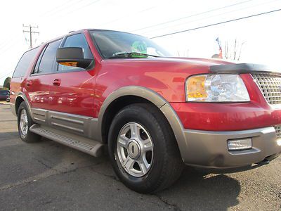 2003 ford expedition eddie bauer 4x4 dvd power third seat one owner laser red