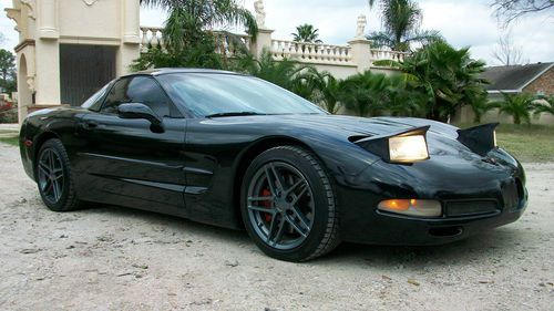 1999 chevrolet corvette coupe glass top 6-speed hud! black black