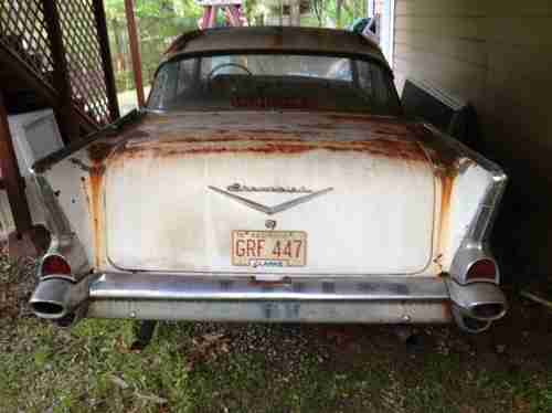 1957 Chevy Bel Air 2 Door Hard Top White Project Car, image 3