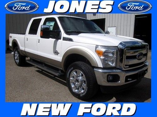 New 2013 ford super duty f-250 4wd crew cab lariat diesel msrp $61135 white