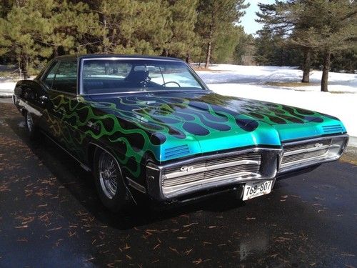 1967 pontiac grand prix gp **421 with 3-duece carbs** vintage flamed low rider