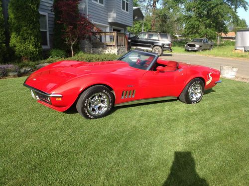 1969 corvette roadster 427 4 speed monza red