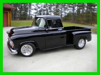 1957 chevy 3100 pickup truck 350 crate engine with 5,300 miles black
