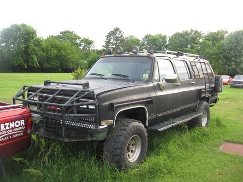 1989 gmc off road suburban riot edition 6 inch lift super swampers huge truck