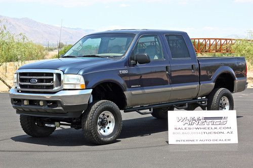 2002 ford f250 4x4 diesel 4wd lariat crew cab 7.3l leather lifted see video