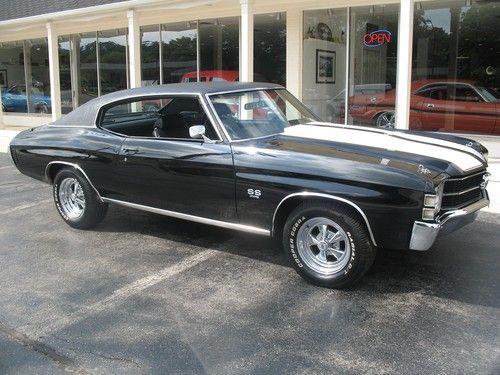 1971 chevrolet chevelle ss tuxedo black 396 disc brakes cragar wheels