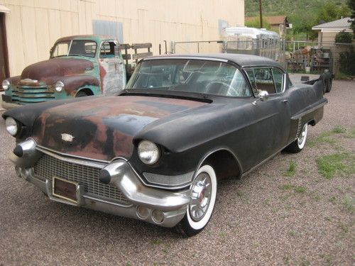 1957 cadillac coupe deville 2 door hardtop, original black car, excellent body