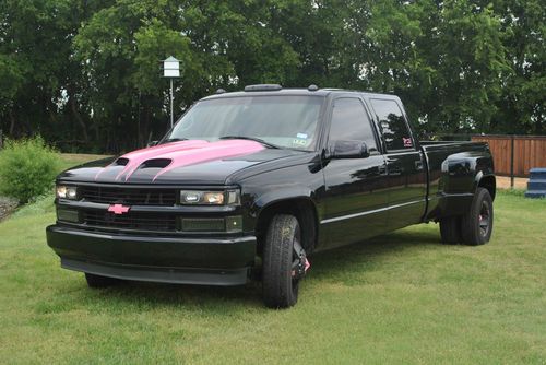 Custom one ton chevy crew cab dually black 3500