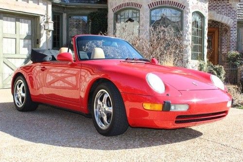 1997 porsche 993 cabriolet guards red / cashmere leather books &amp; records nice!