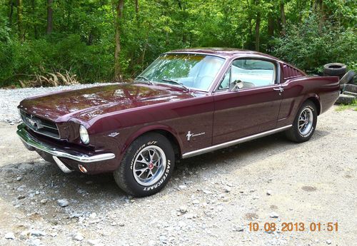 1965 mustang fastback 289 a-code beautiful show quality vintage burgundy paint
