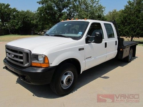 01 f350 flatbed 7.3l powerstroke diesel 6spd manual tx-one-owner fleet service