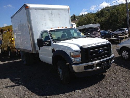 2008 ford f-550 cab &amp; chassic with 12' box van diesel engine auto trans.