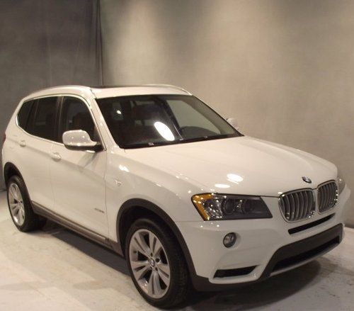 2011 11 bmw x3 xdrive35i suv white/chestnut auto awd 22k mi 1 owner clean carfax
