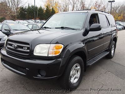 2001  sequoia black / leather 187k new car trade from boston area toyota dealer