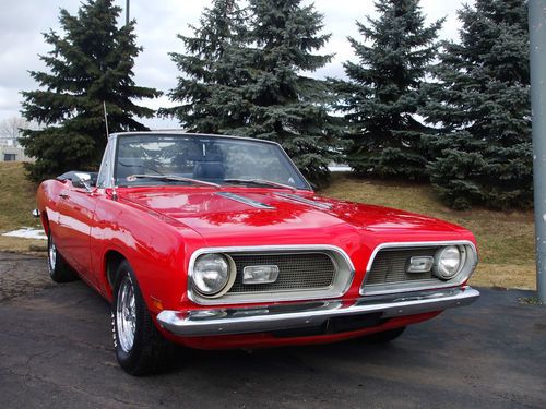 Very rare 1969 plymouth barracuda 2dr convertible with ledgendary v-8 motor 4bl!