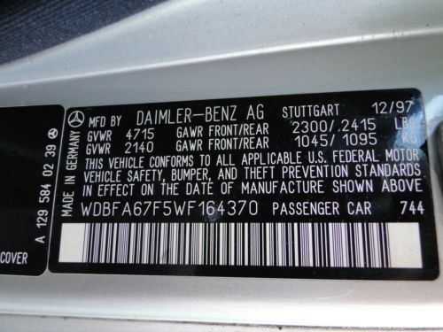 1998 MERCEDES SL 500, US $9,000.00, image 19