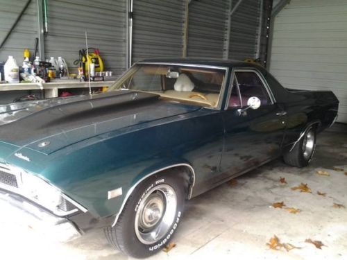 1968 chevrolet el camino, fresh paint,green w/black hoodstripe,garage kept.