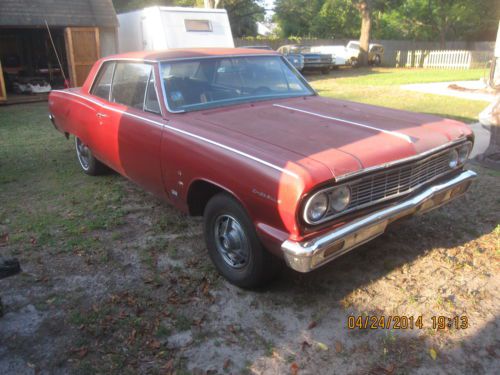 1964 chevrolet chevelle malibu ss h/t project car rare 6cyl 3sp buckets gauges