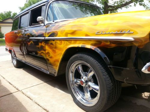 1955 CUSTOM BEL AIR 4 DR WAGON BBC 502 VINTAGE A/C CRUISER STREET ROD RESTO MOD, image 2