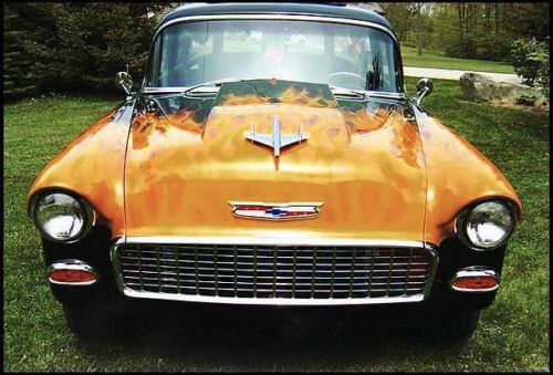 1955 CUSTOM BEL AIR 4 DR WAGON BBC 502 VINTAGE A/C CRUISER STREET ROD RESTO MOD, image 3