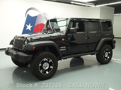 2012 jeep wrangler unltd sport hard top 4x4 lift 17k mi texas direct auto