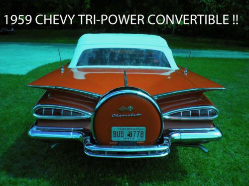 Gorgeous 1959 chevrolet chevy 348 tri-power convertible 1950s usa design icon!