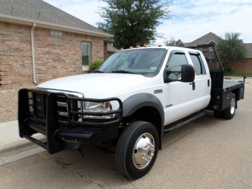 05 f550 crew cab dually xlt 4x4 diesel flatbed dual wheel flat bed clean carfax