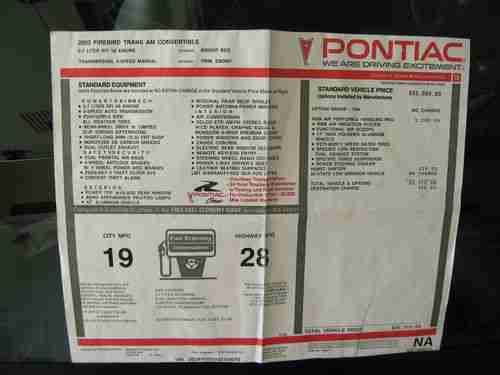 2002 Pontiac Firebird Trans Am Convertible 2-Door 5.7L, US $18,500.00, image 14