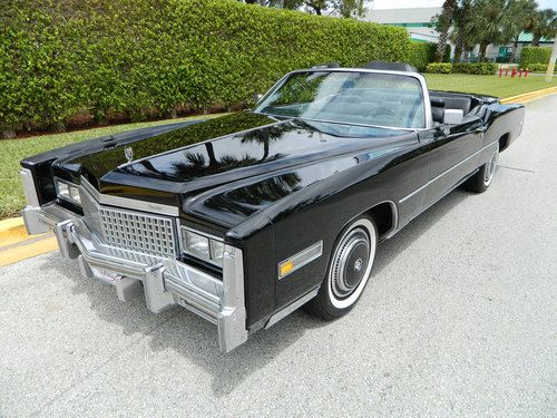 1975 cadillac eldorado convertible sable black black leather parade boot wht top