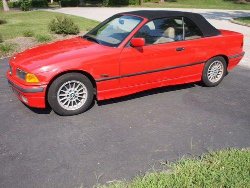 1996 bmw red convertible 328ic!  go red and topless this summer!