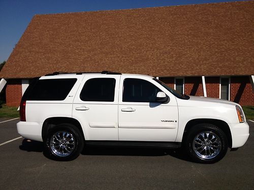 2007 gmc yukon slt white 4-door suv 5.3l v8 dvds