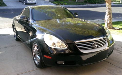 Black on black 2002 lexus sc430 base convertible 2-door 4.3l