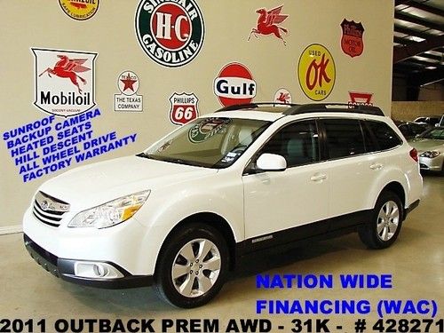 2011 outback 2.5i prem awd,6 speed trans,sunroof,back-up cam,heated cloth,31k,