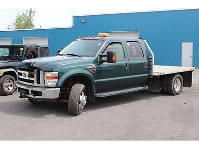 No reserve! mechanic special! 2008 f350 4wd diesel! flat bed! crew! xlt! dually!