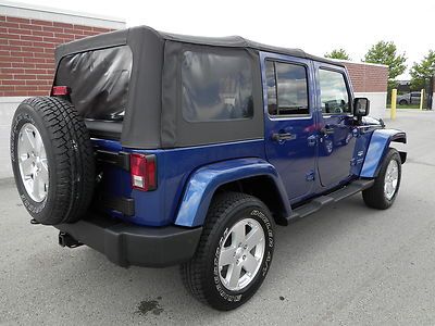 45k miles wrangler unlimited blue black soft top 4x4 4wd off road 4 door lift, image 3