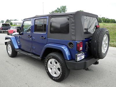 45k miles wrangler unlimited blue black soft top 4x4 4wd off road 4 door lift, image 5
