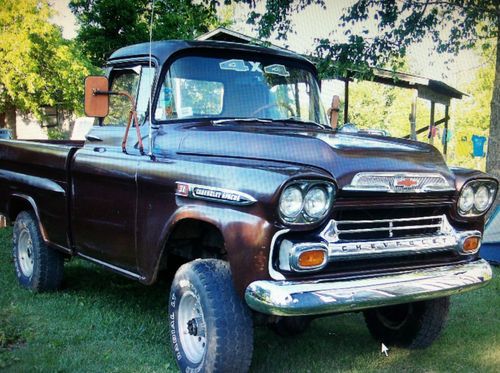 1959 chevrolet apache 3100 napco 4x4 extremely rare fleetside no reserve auction