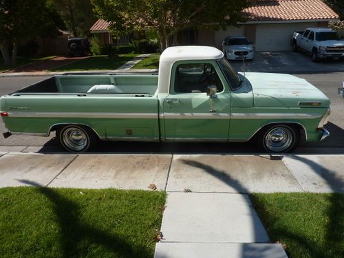 1971 ford f-100 long wheel base t18 trans 360 eng lowered chrome wheels fresh