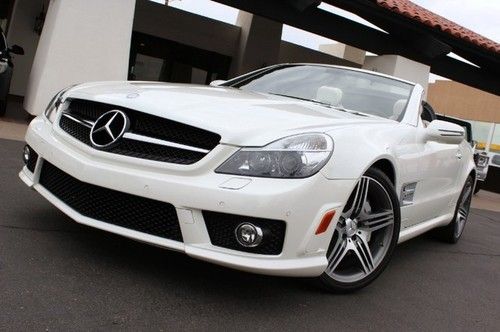 2009 mercedes sl63 amg.designo.diamond pearl/mystic white. rare color. warranty.