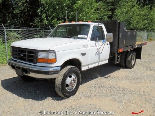 Ford f-350 4x4 flatbed pickup truck w/ 7.3l powerstroke turbo diesel