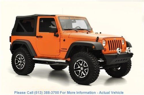 2012 jeep wrangler sport sport utility 2-door 3.6l orange crush w/ black wheels!