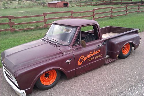 1967 chevy c10 short bed street hot rat rod patina bagged air ride shop truck