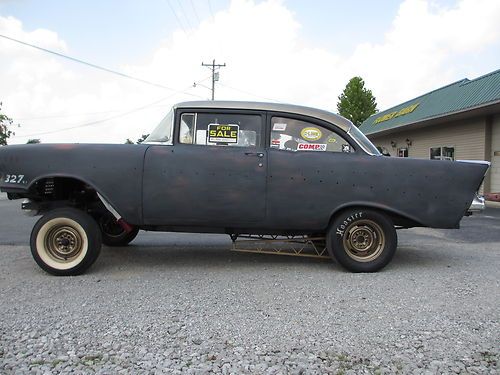 1957 chevy 2 door post bel air old school gasser hotrod / ratrod/muscle car