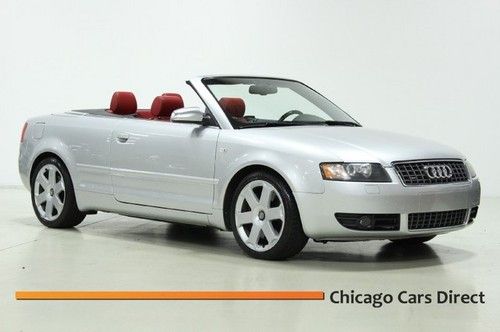 04 s4 quattro cabriolet premium pkg 6-speed xm radio heated red leather rare