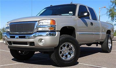 No reserve 2005 gmc sierra lifted 4x4 ext quad 4door az clean leather cream puff